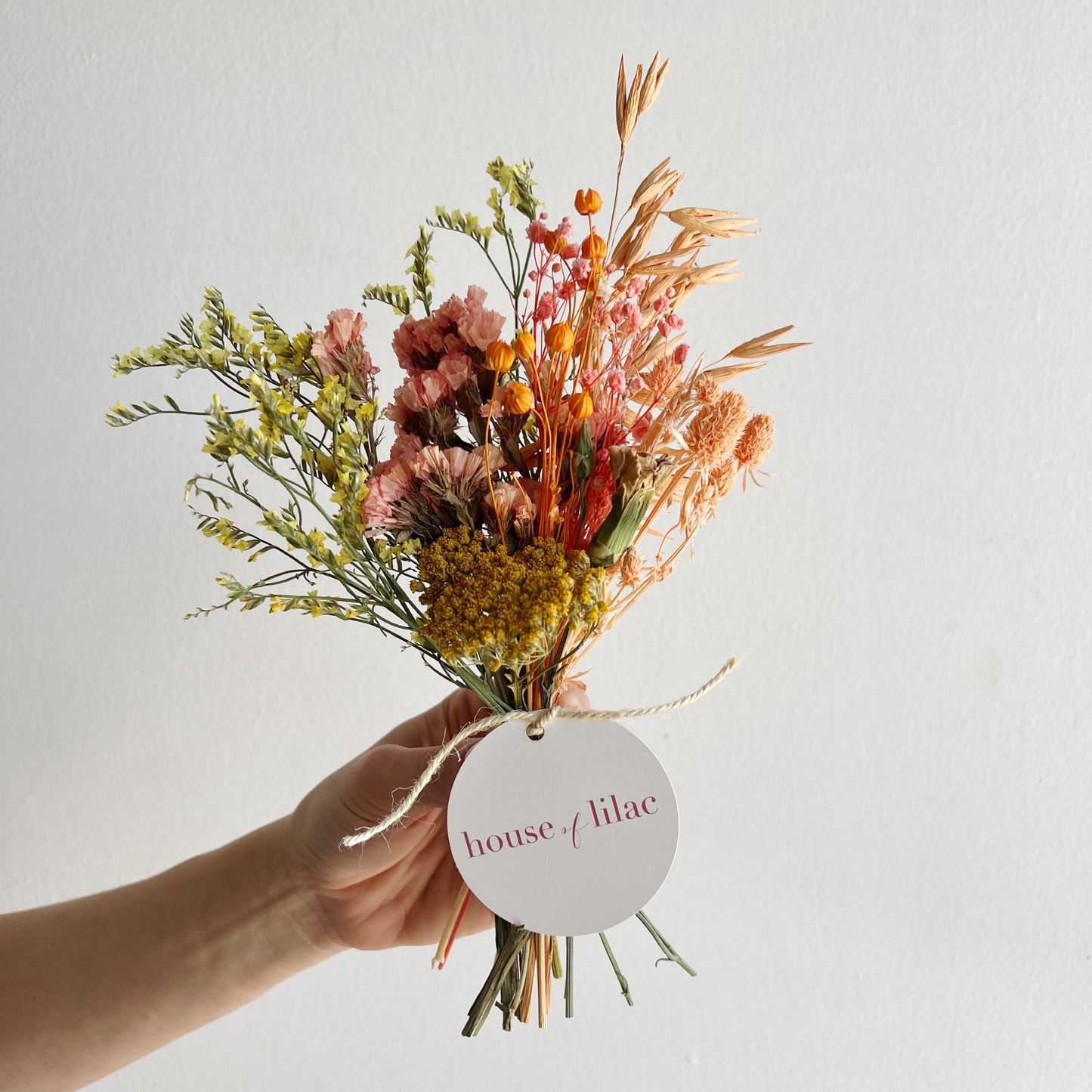 Whimsical Dried Flower Bundles: Tangerine Dreams
