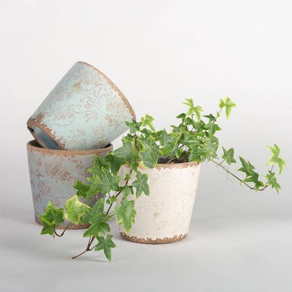 Distressed Crackle Planter Pot