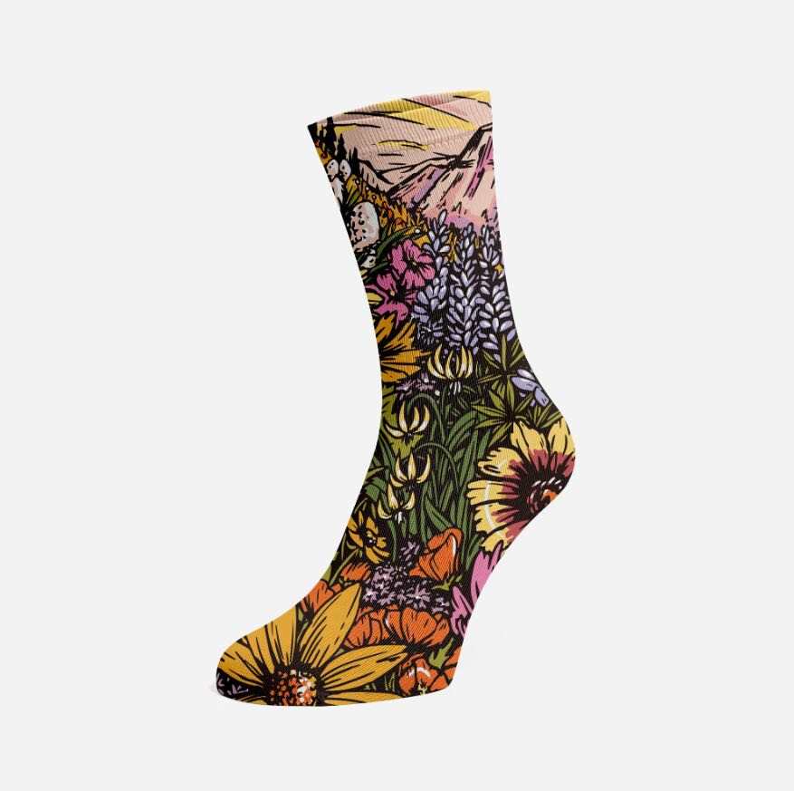 Flower Meadow Socks-sunflower