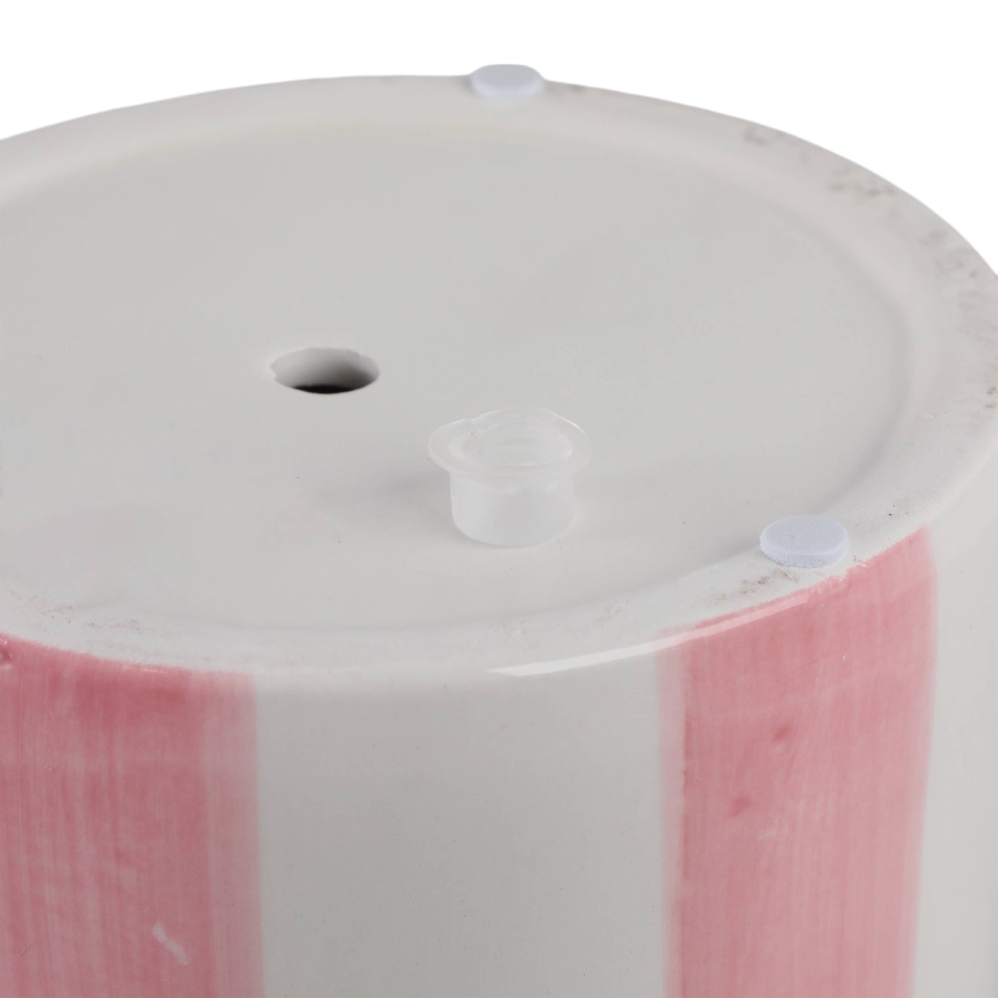 Pink Ceramic Striped Scallop Pot