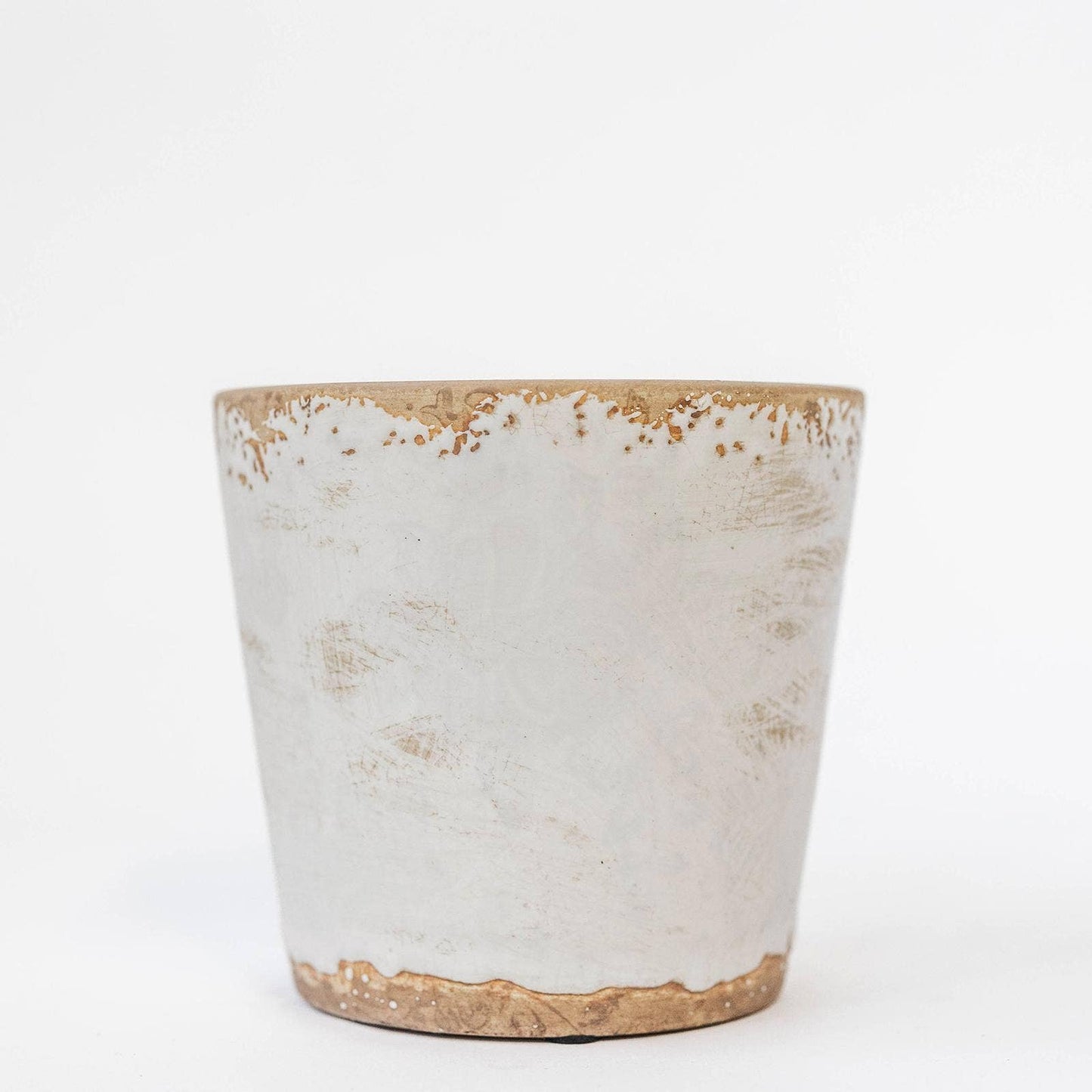 Distressed Crackle Planter Pot