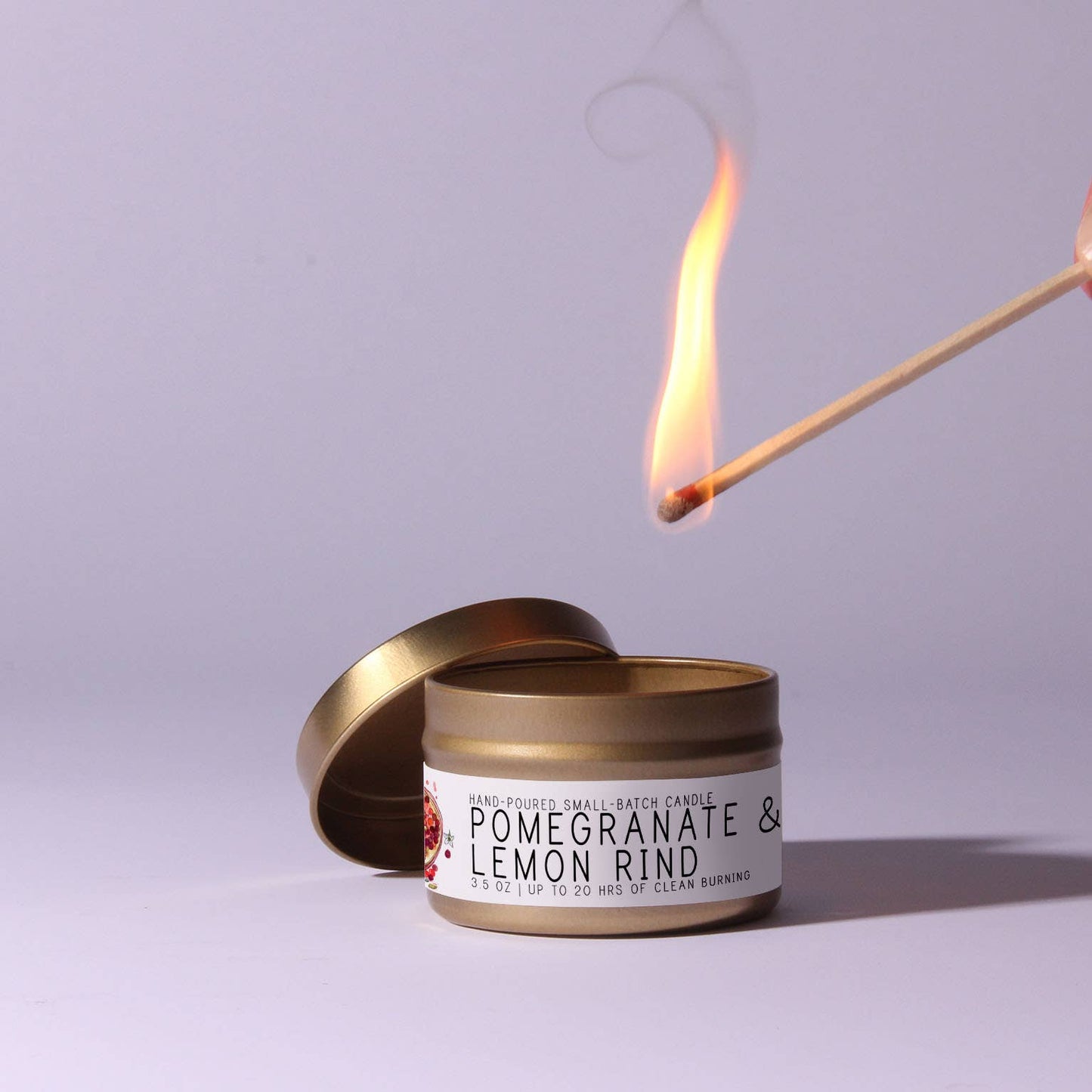 Pomegranate & Lemon Rind - Just Bee Candles: 13 oz (up to 70 hrs of clean burning)
