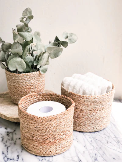 Woven Basket Round Natural-Medium