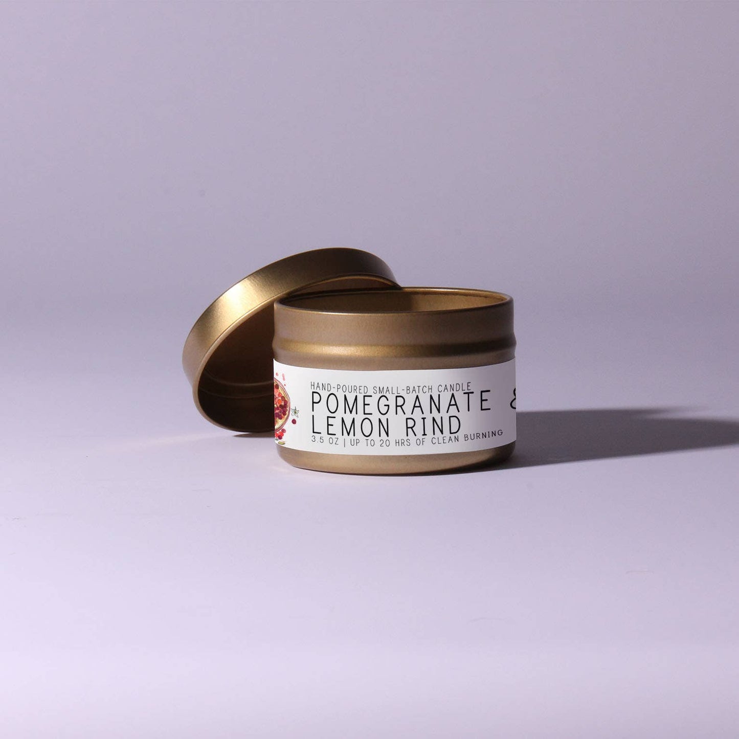 Pomegranate & Lemon Rind - Just Bee Candles: 13 oz (up to 70 hrs of clean burning)