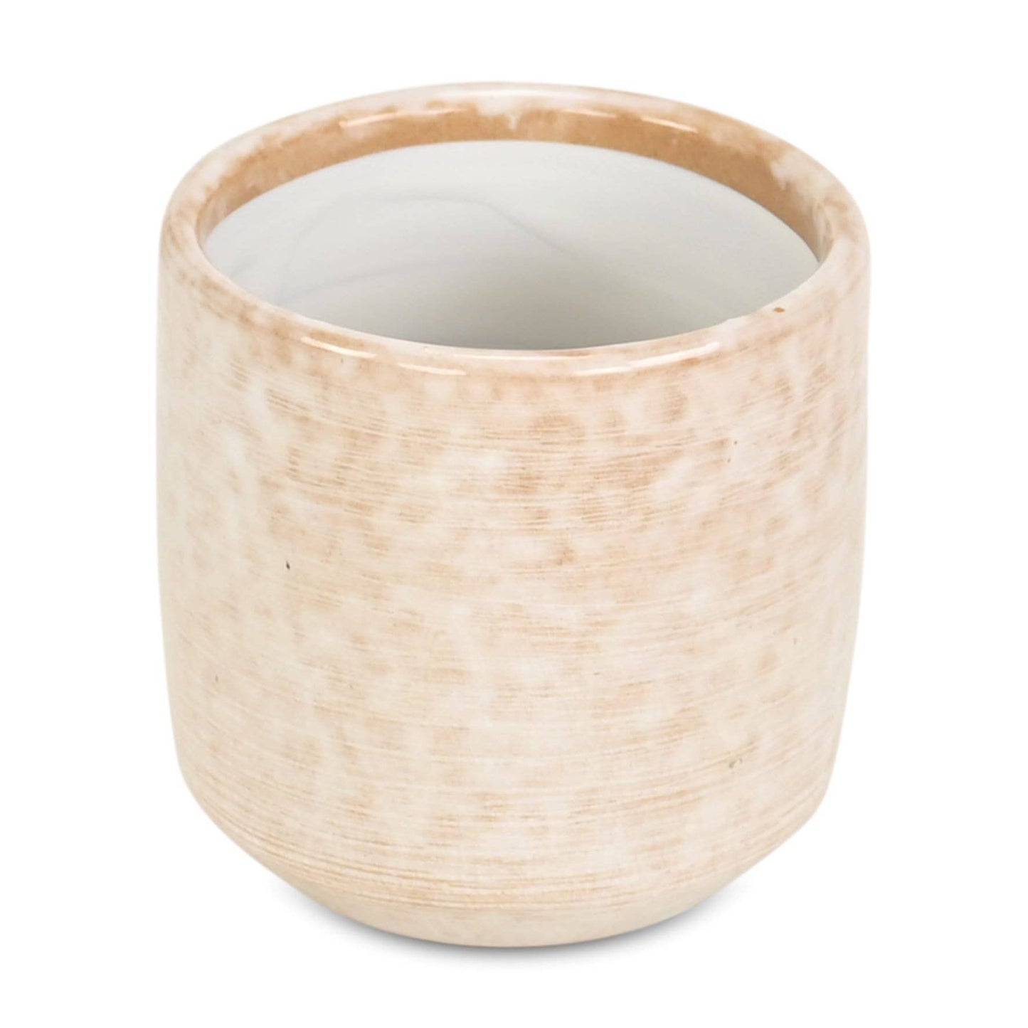 Lavina Mosaic Pattern White Ceramic Pot 3"