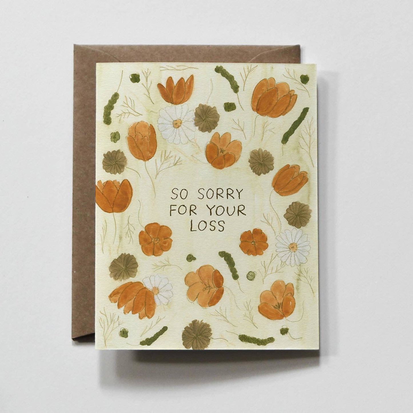 Sorry for Your Loss Greeting Card orange