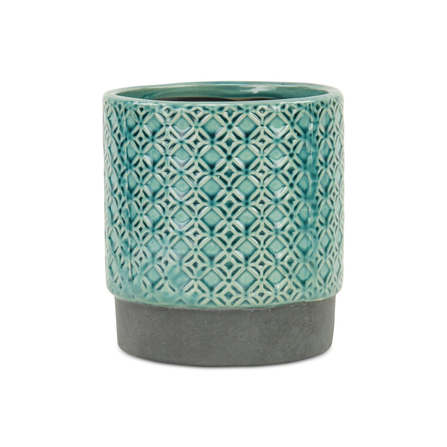 Zajedani Turquoise Lattice Pot- 6"