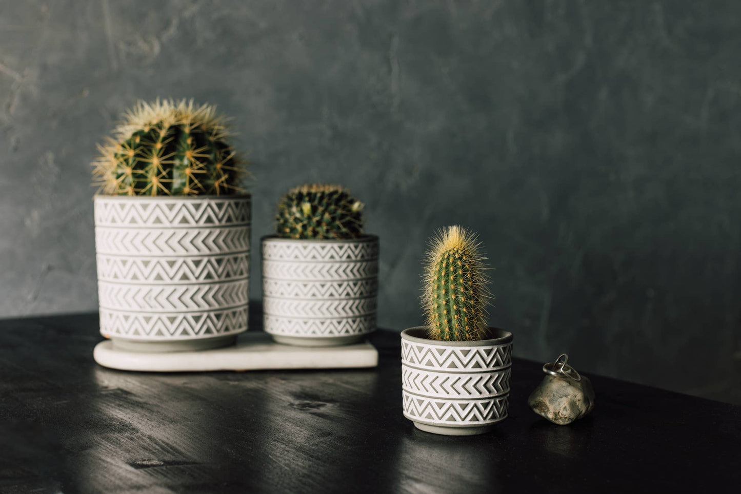 Gray Aztec Plant Pot: 3 inch