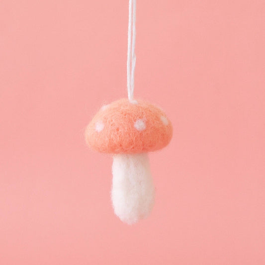 Mushroom Ornament- Peach