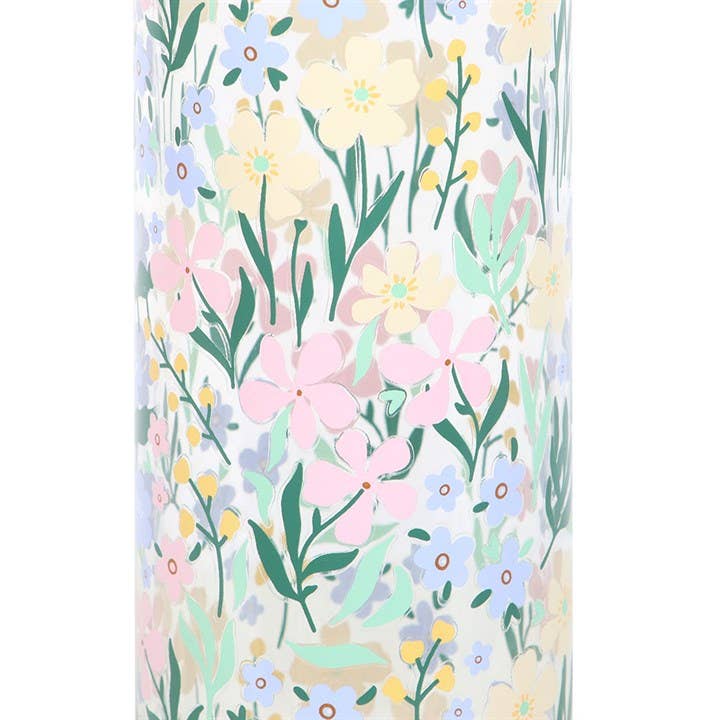 Floral Glass Water Bottle