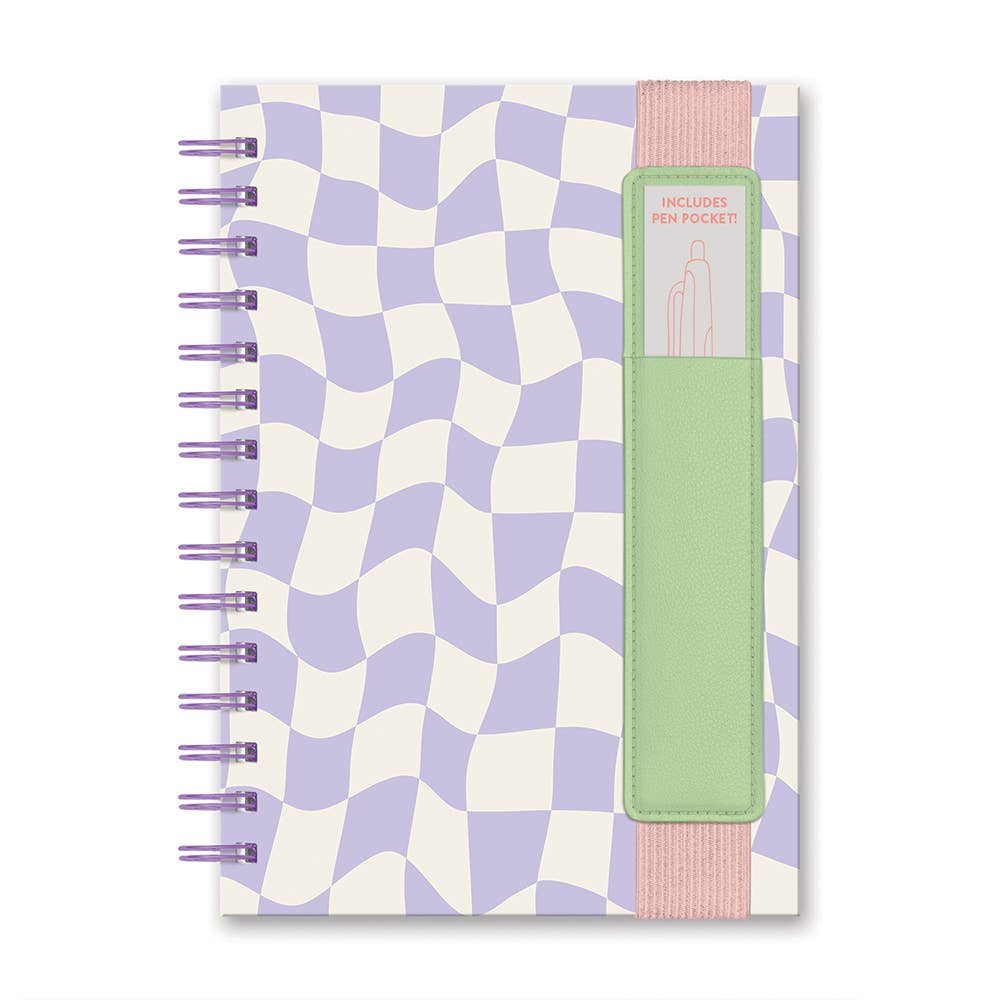 Checkered Notebook with Pen Pocket