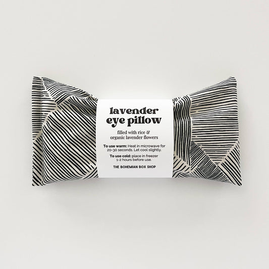 Lavender Eye Pillow - Modern Black Lines