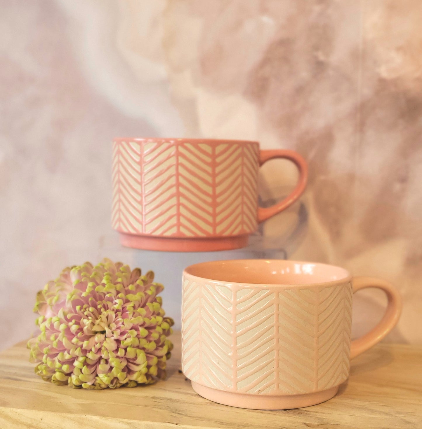 Pink and Cream Design Coffee Mug