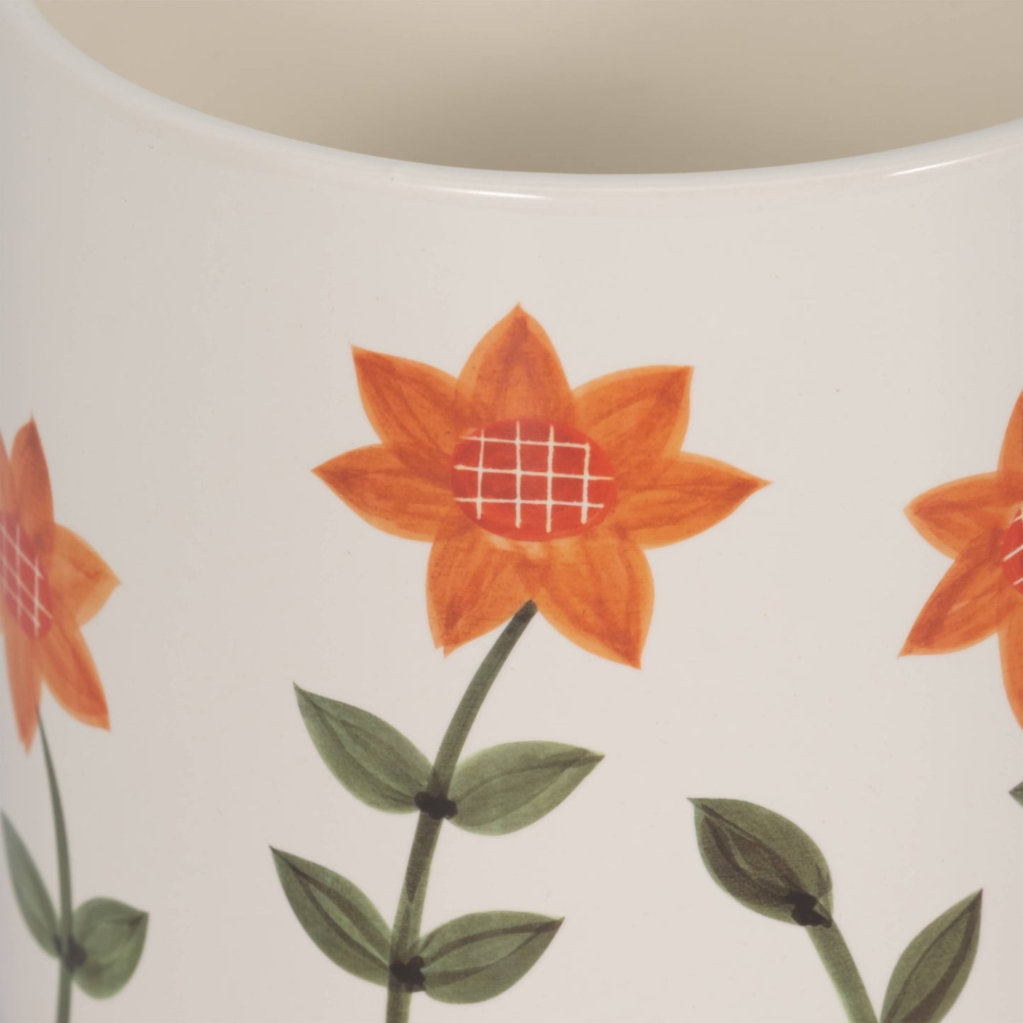 White Footed Hand Painted Planter-6"