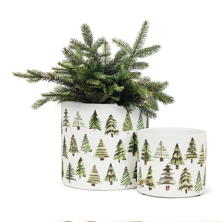 Large Green Simple Tree Planter-6.5"D