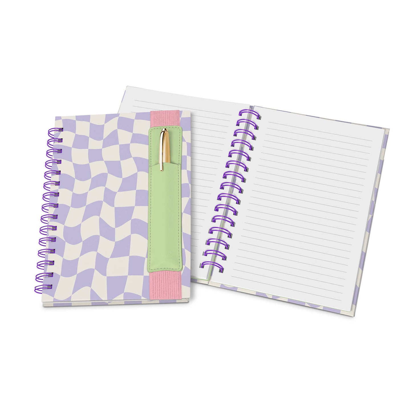 Checkered Notebook with Pen Pocket