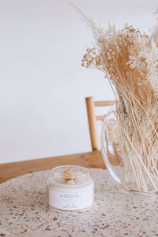 Rose Water and Hibiscus Crystal Candle