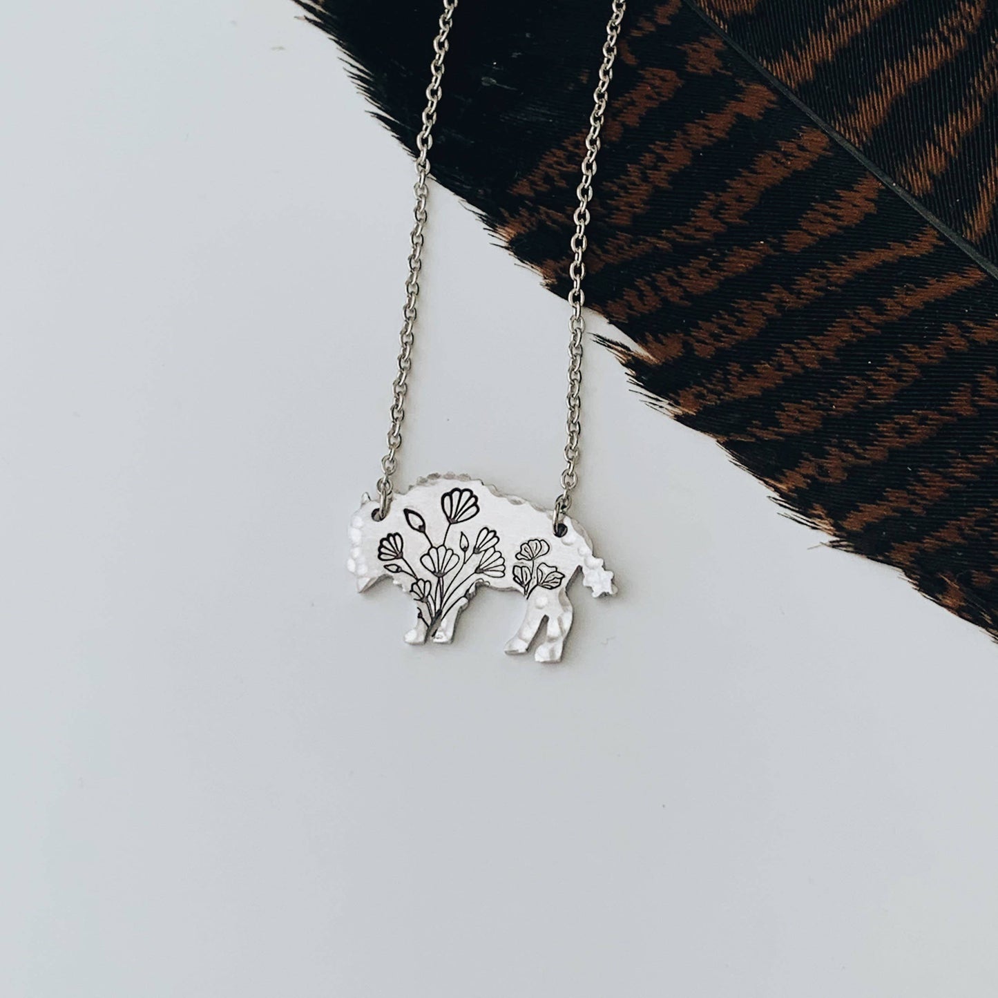 Wildflower Bison Necklace NuGold