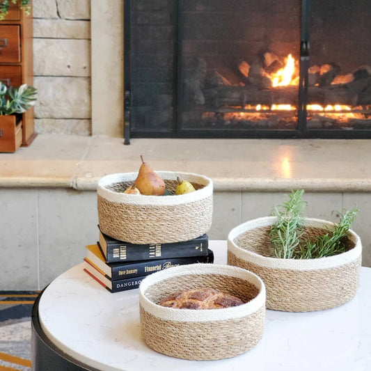 Woven Basket Round-Cream