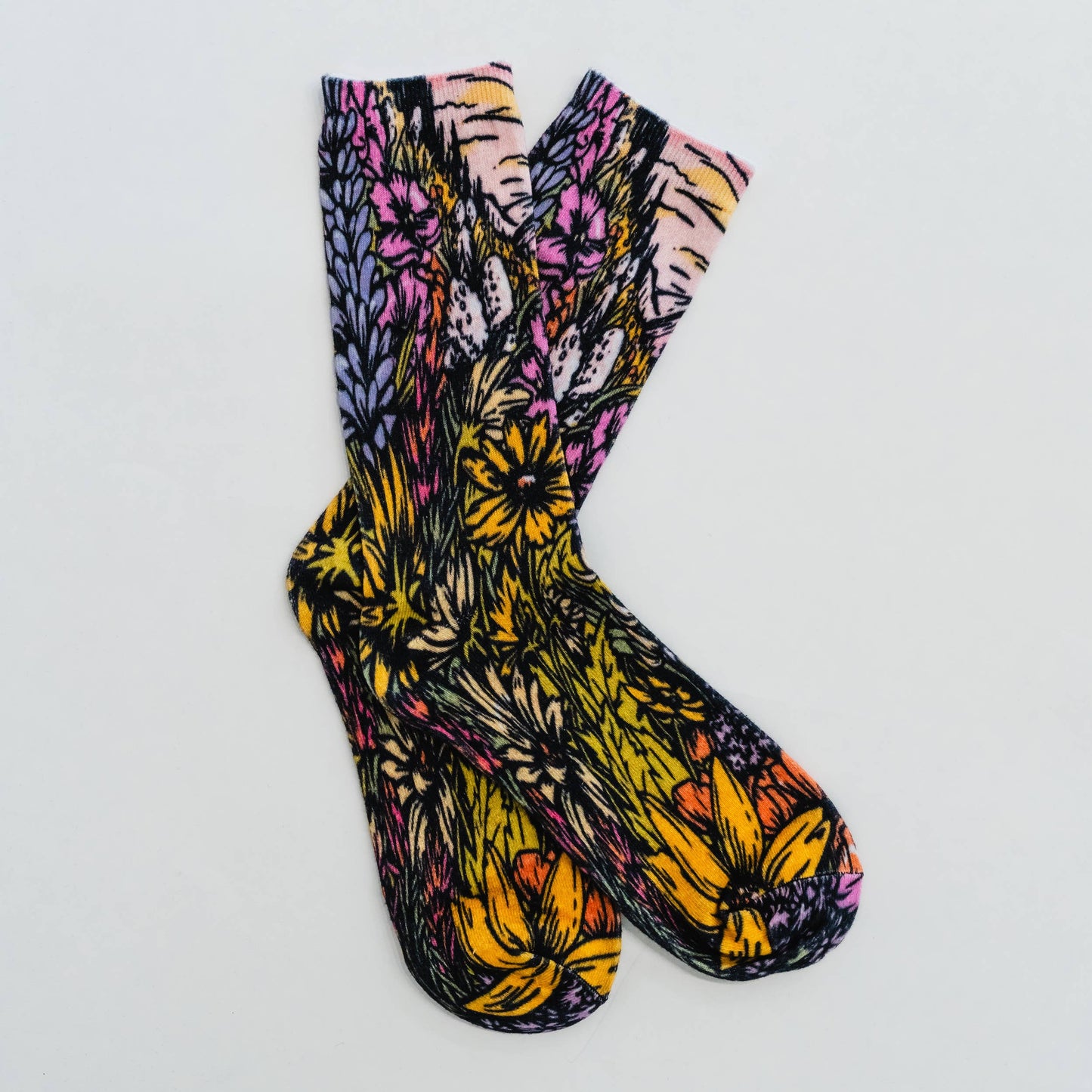 Flower Meadow Socks-sunflower