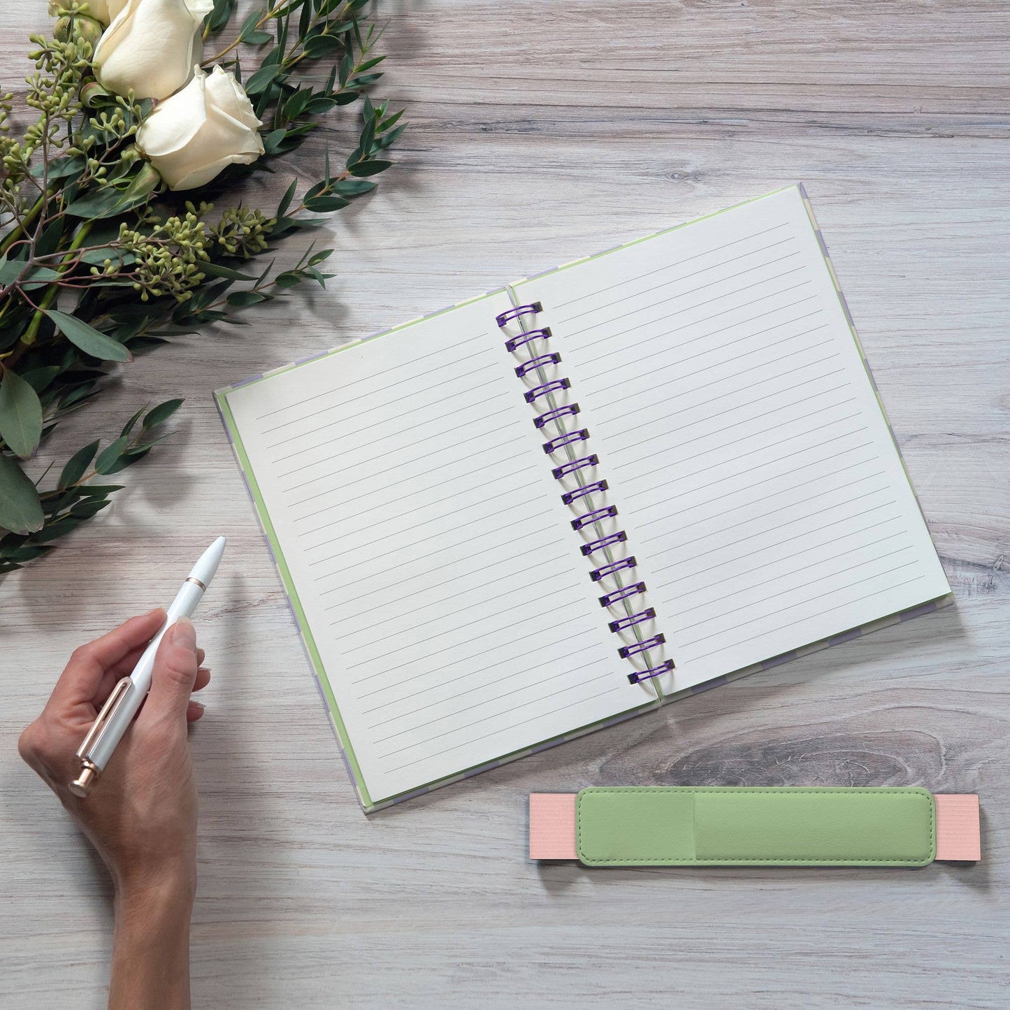 Checkered Notebook with Pen Pocket