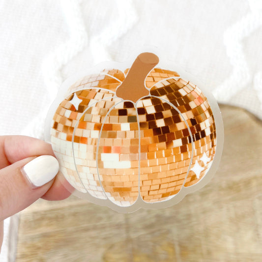 Disco Ball Pumpkin Sticker