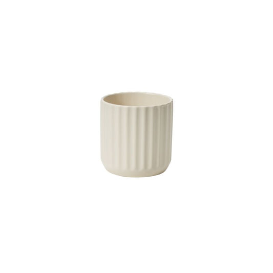 Cream Ribbed Pot-4.75"