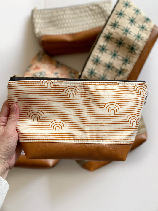 Rust Arches Makeup Bag