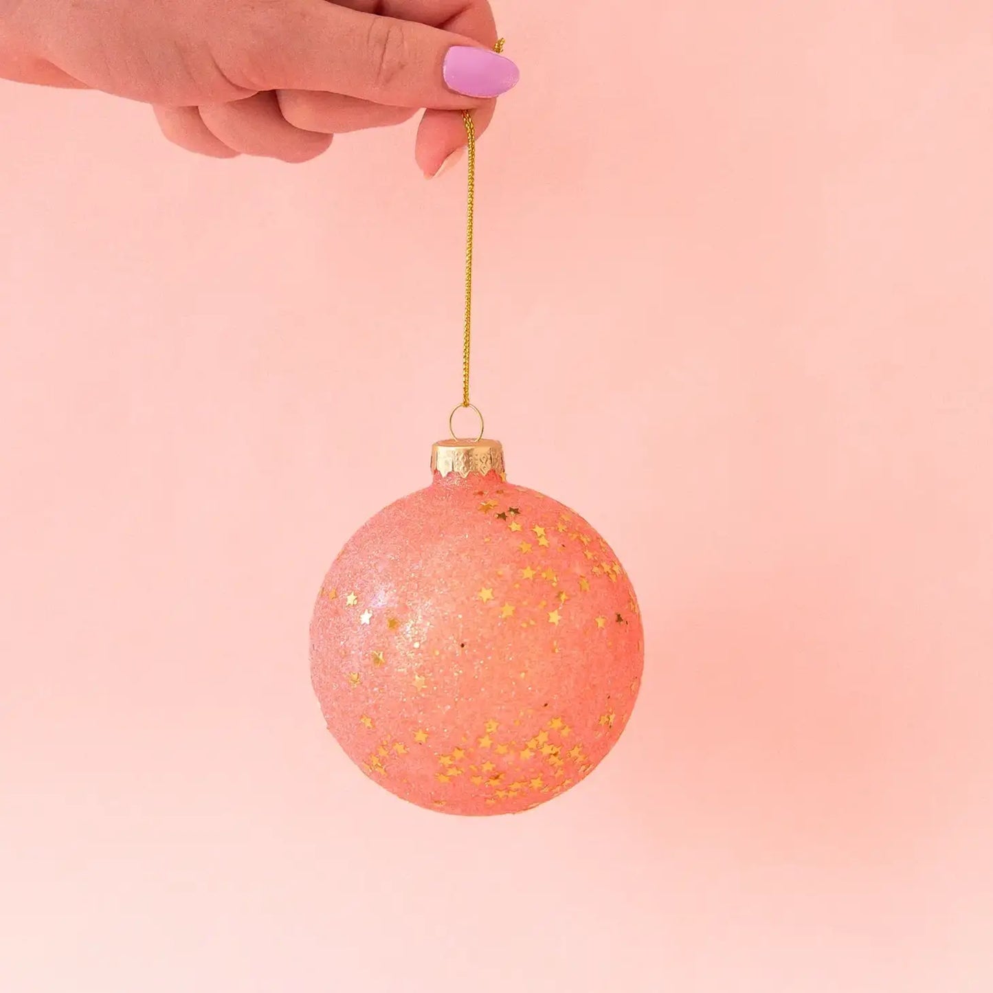 Glitter Peach Ornament