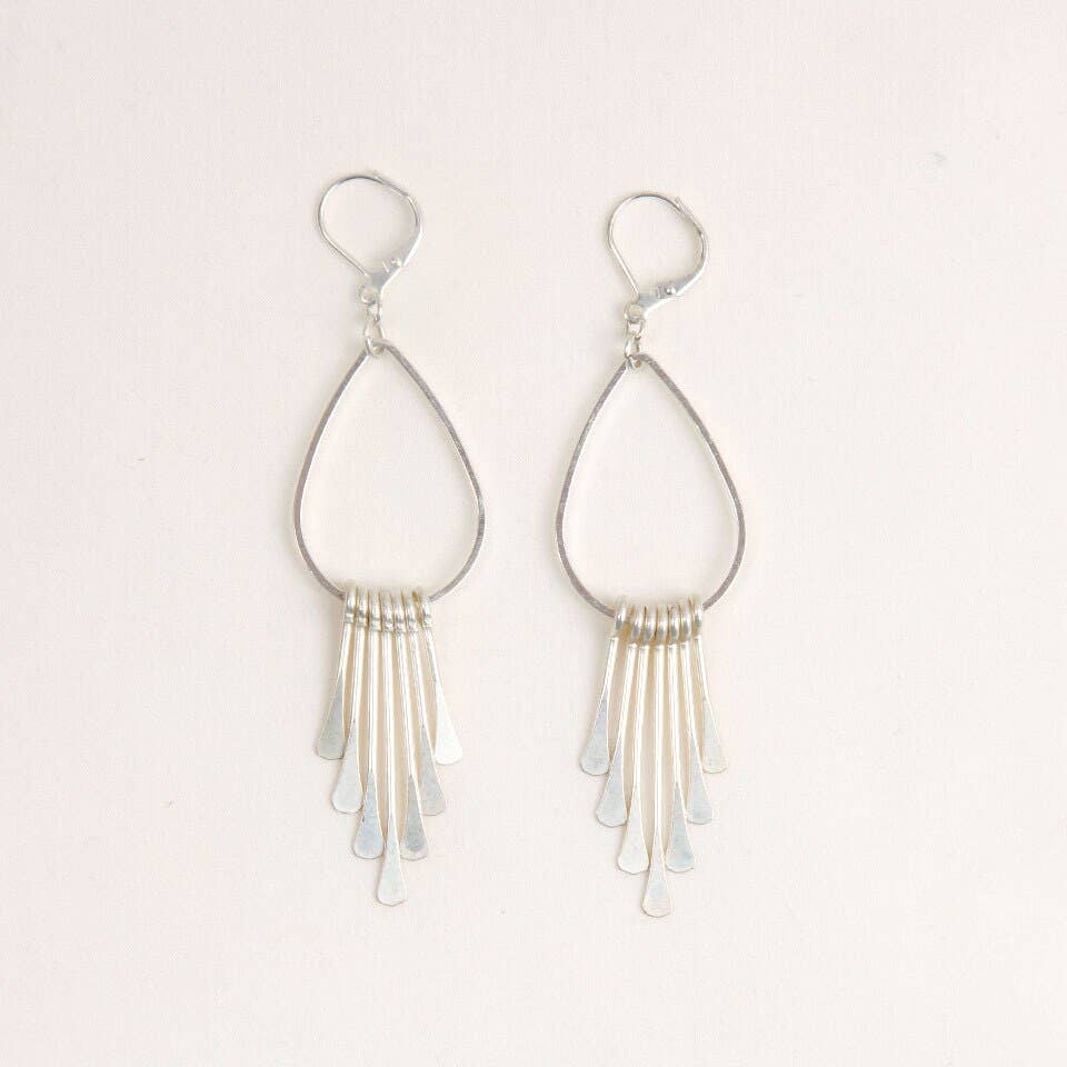Paddle Pin Fringe Earring: Sliver