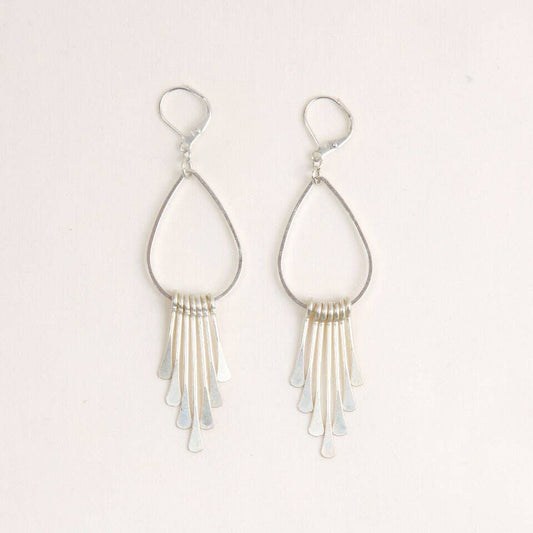 Paddle Pin Fringe Earring: Sliver