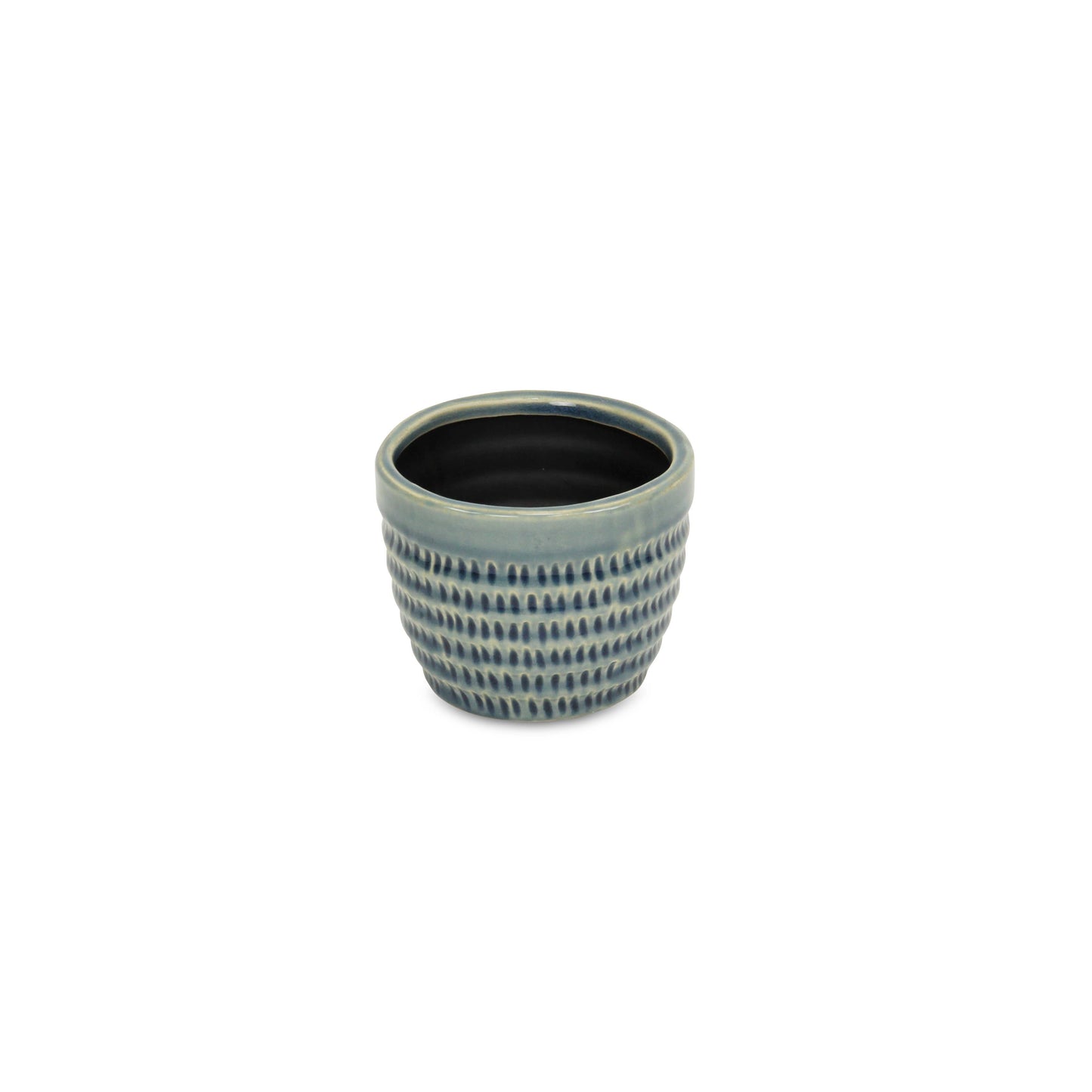 Idola Tapered Blue Ceramic Pot 4"