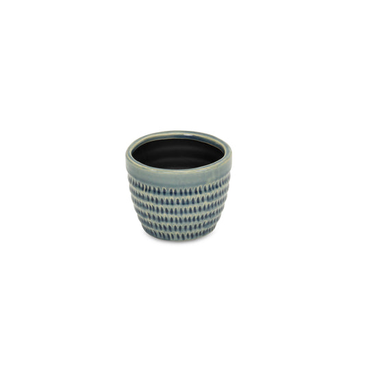 Idola Tapered Blue Ceramic Pot 4"