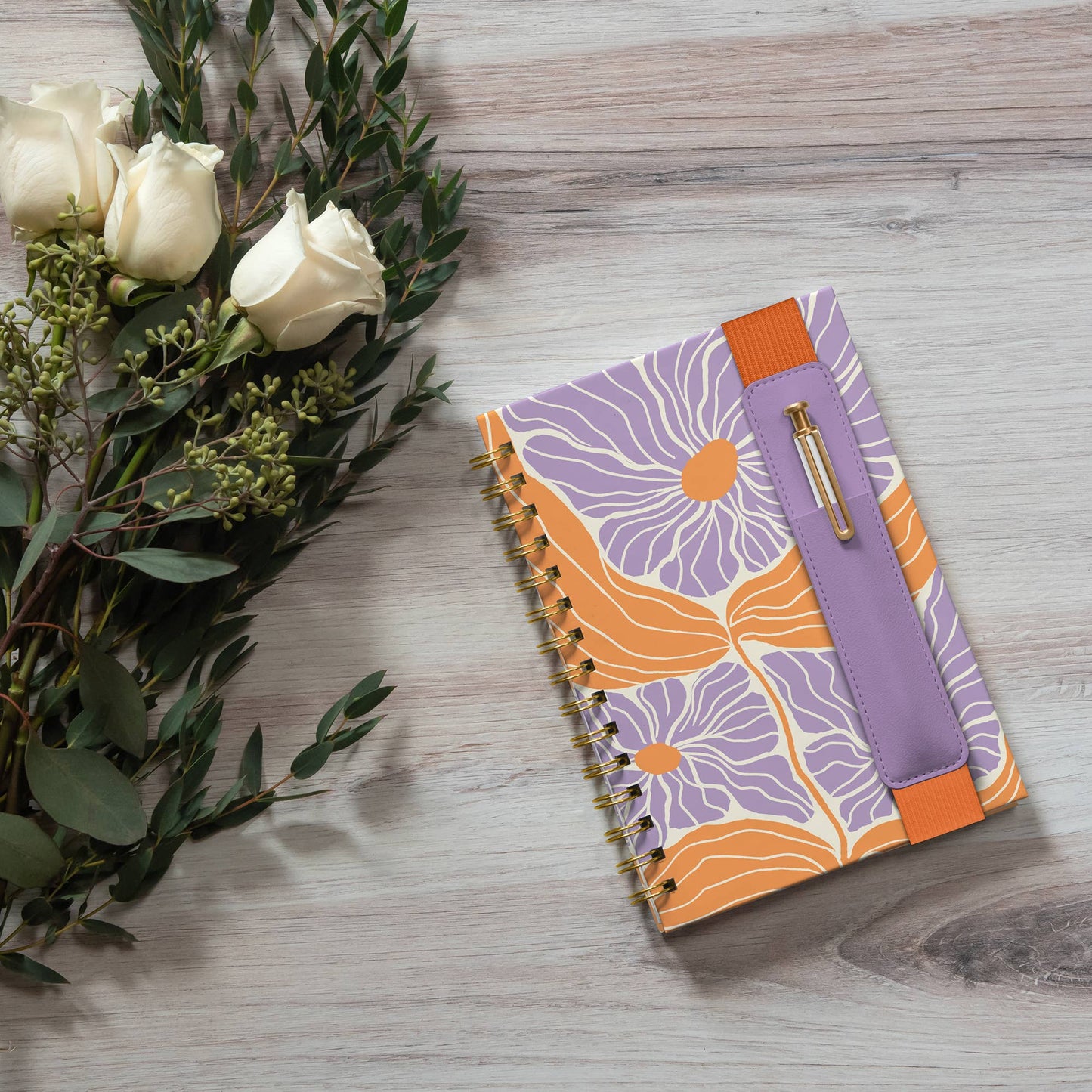 Floral Notebook with Pen Pocket