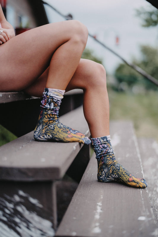 Flower Meadow Socks-sunflower