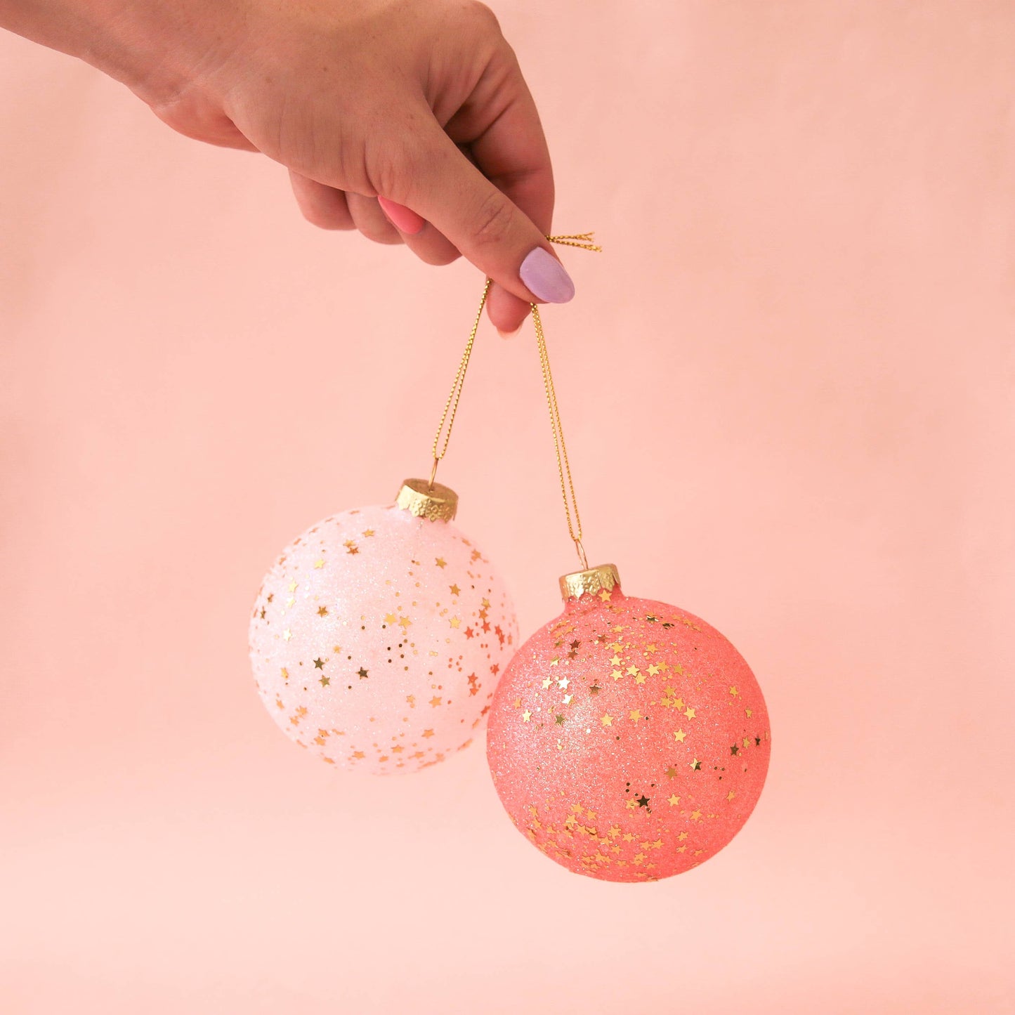 Glitter Peach Ornament