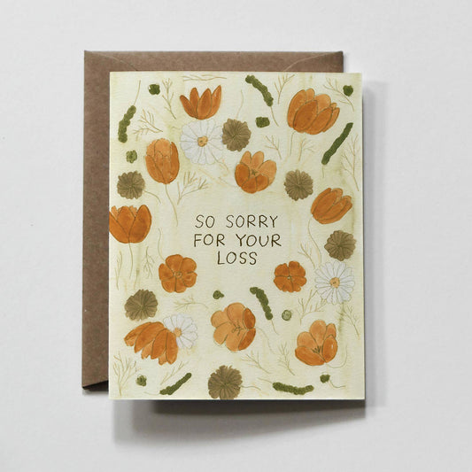 Sorry for Your Loss Greeting Card orange