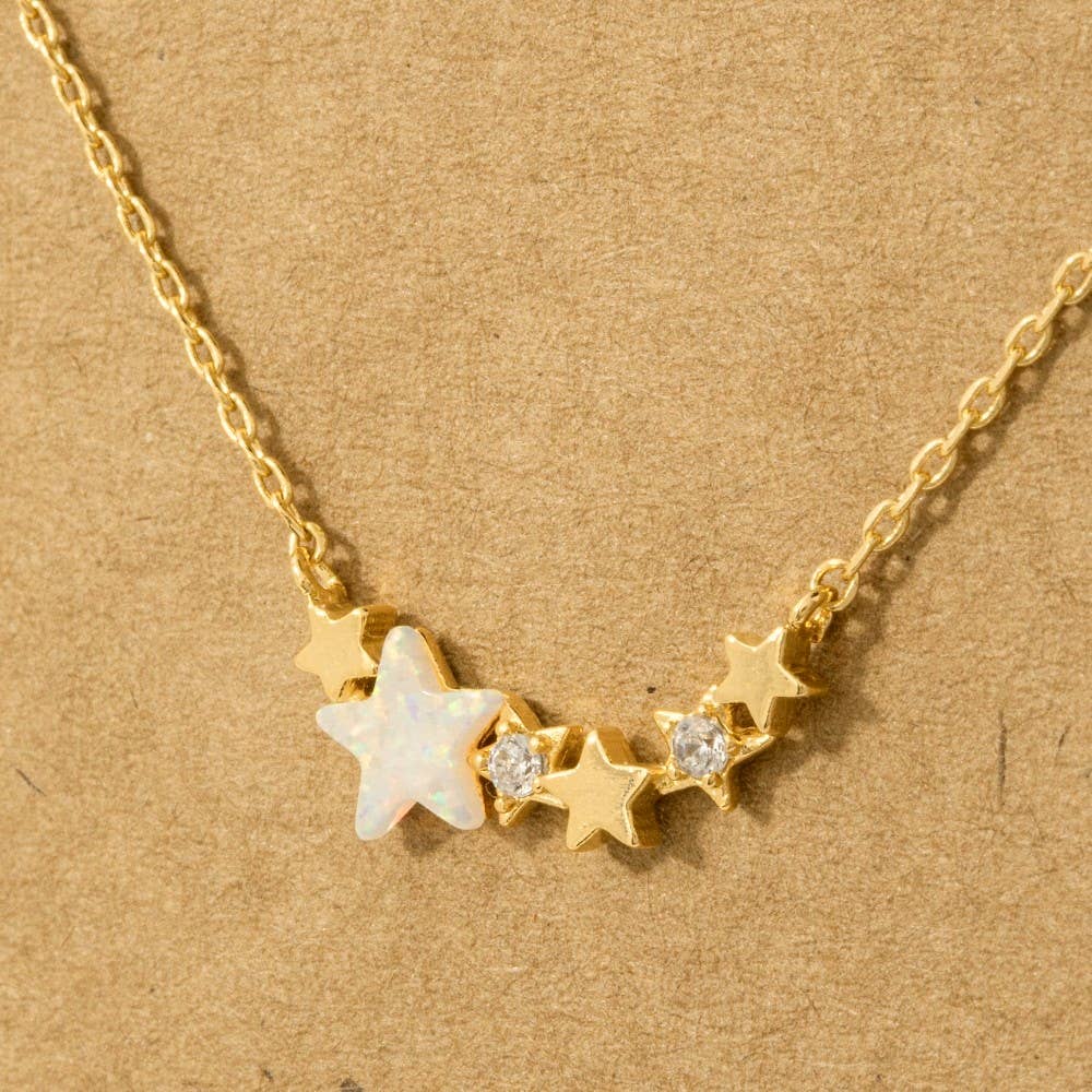 Dainty Multi Star Charm Necklace: G