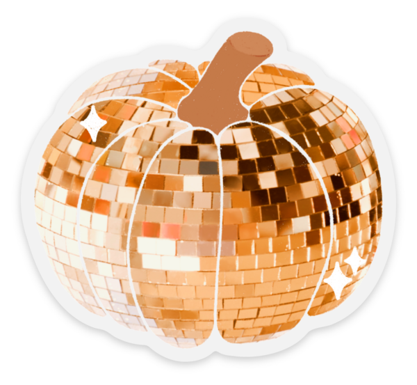 Disco Ball Pumpkin Sticker