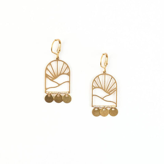 Brass Sunrise Earrings