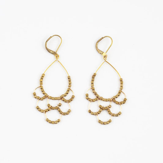 Scalloped Brass Dangle Earring