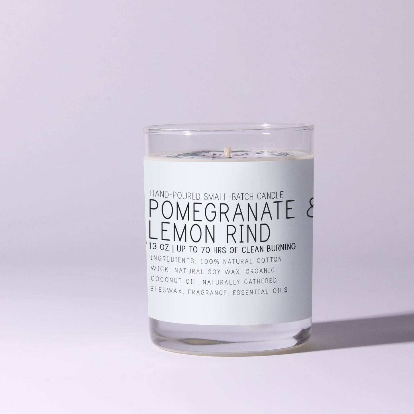 Pomegranate & Lemon Rind - Just Bee Candles: 13 oz (up to 70 hrs of clean burning)