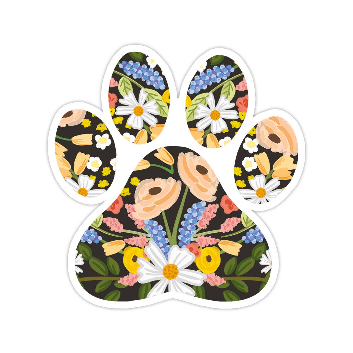 Floral Paw Vinyl Sticker