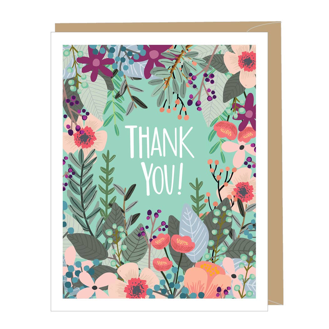 Orchid Flower Thank You Greeting Card